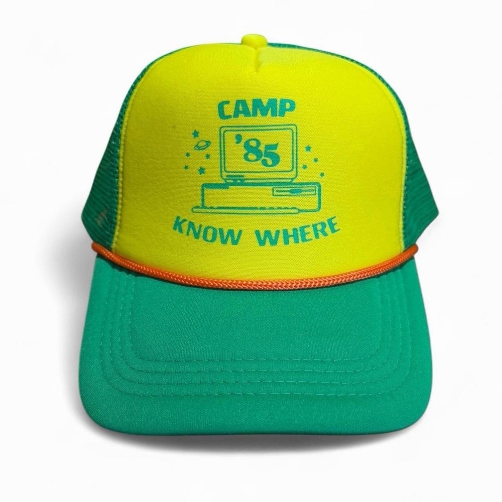 Vintage 80s Camp Know Where Computer Technology Retro Mesh Trucker Hat Cap OSFA